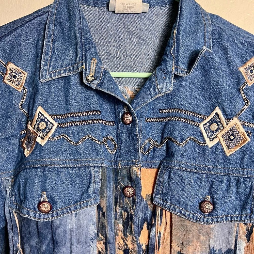 Saint Germain Vintage Denim Southwestern Buttondown Shirt - Picture 6 of 7
